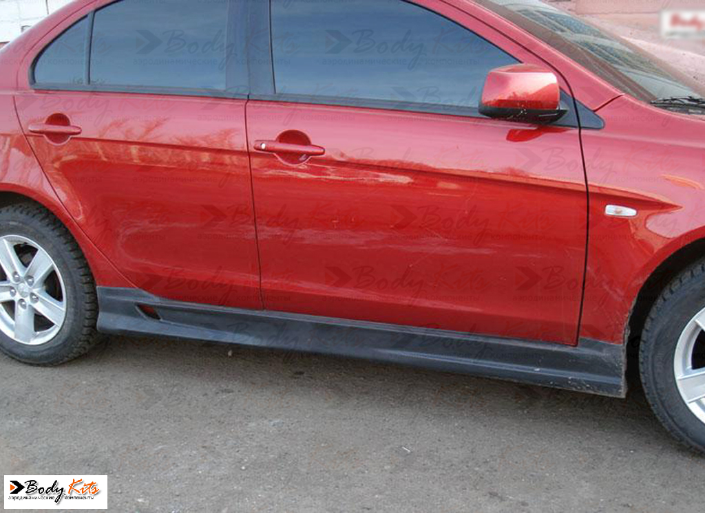 Пороги "Aeromotion" для Mitsubishi Lancer X (08-17)
